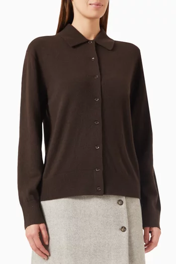 Cardigan Shirt in Wool-cashmere