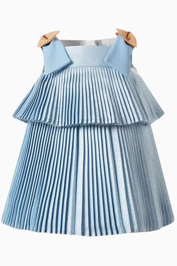 Pleated Trapeze Dress & Bloomers in Lamé