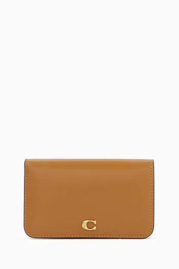 Coach accordion card case with chain best sale