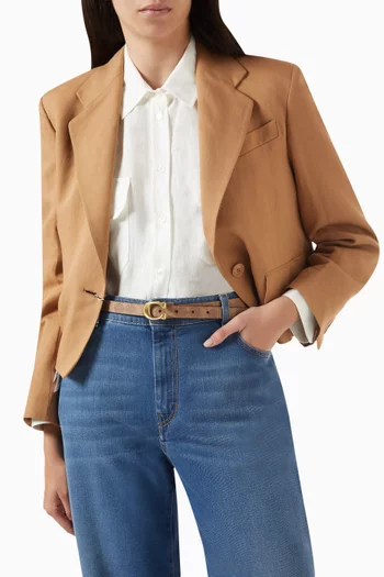 Sculpted Signature Buckle Reversible Belt