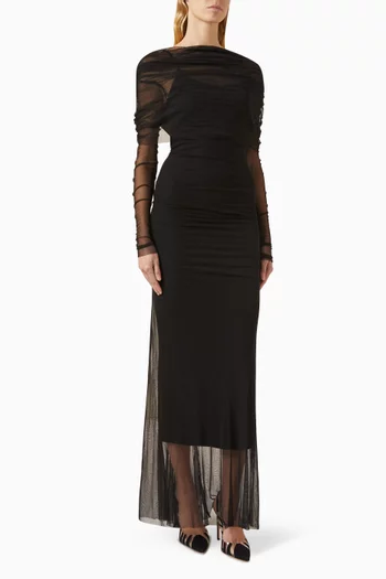 فستان فيلد طويل حرير شفاف