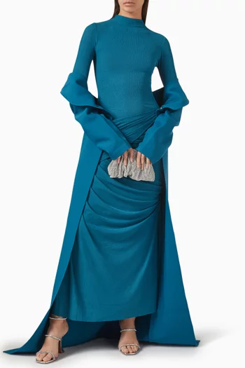 عباية بفتحة رقبة مستديرة قماش بدل تويل