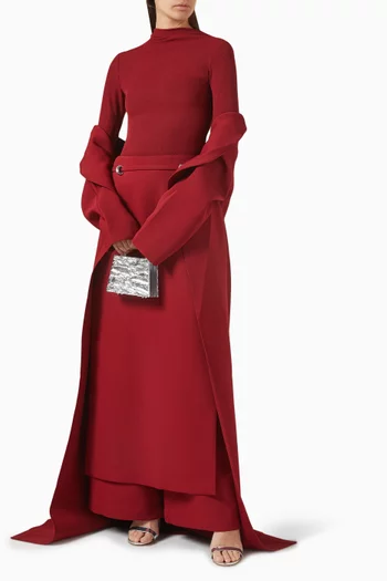 عباية بفتحة رقبة مستديرة قماش بدل تويل