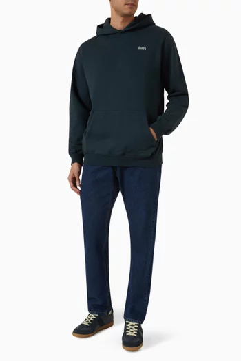 كنزة بغطاء رأس نون مطرزة بشعار الماركة قطن عضوي