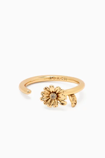 Daisy Open Ring in Gold-plated Brass
