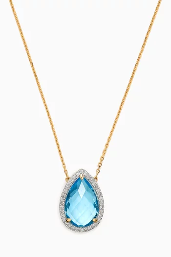 Alma Topaz & Diamond Necklace in 18kt Gold