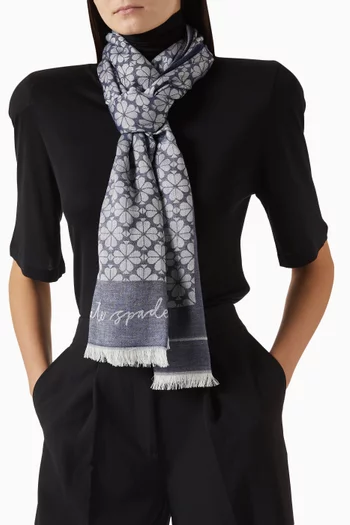 وشاح سبيد بنقشة زهور بالشكل البستوني نسيج مصبوغ