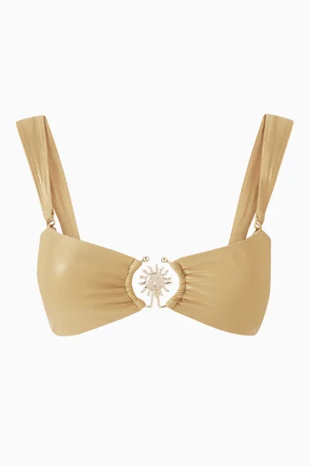 The Luxe Bandeau Top in Stretch Lamé