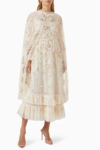 Posy Midaxi Cape in Tulle