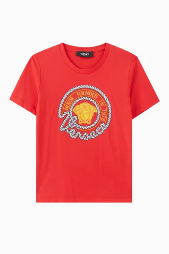 Nautical Medusa-print T-shirt in Organic Cotton