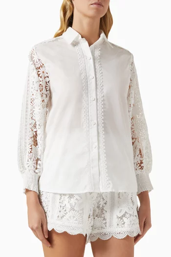 Demi Lace Shirt in Cotton-blend