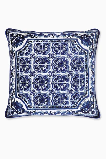 Medium Blu Mediterraneo Cushion in Velvet