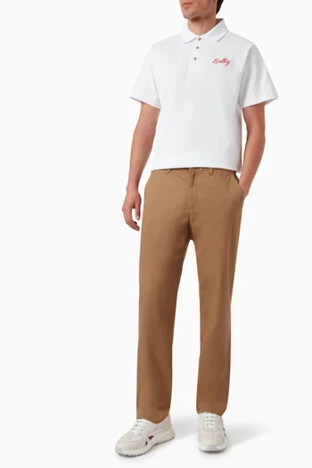 Script Logo Polo Shirt in Cotton Piqué