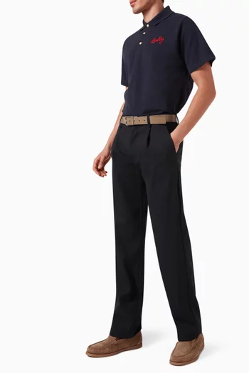 Script Logo Polo Shirt in Cotton Piqué