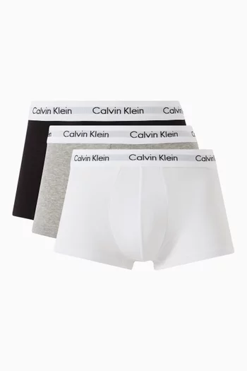 Low Rise Trunks in Cotton-stretch, Set of 3