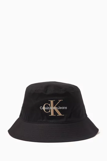 Logo Bucket Hat in Organic-cotton Twill
