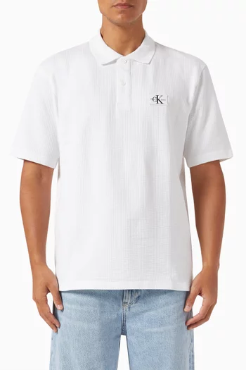 Textured Polo Shirt in Cotton
