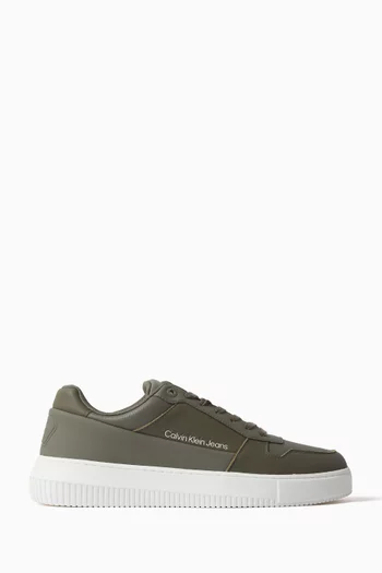 Chunky Cupsole Sneakers in Faux-leather