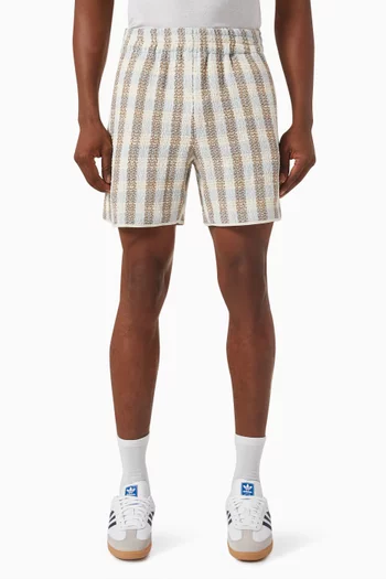Check Shorts in Bouclé