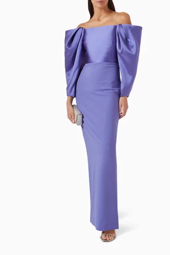 فستان ميلينا طويل ستان وكريب