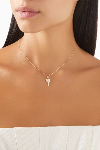 Home Sweet Home White Diamond Necklace in 10kt Yellow Gold