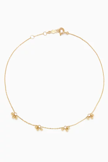 Cluster Anklet in 10kt Yellow Gold