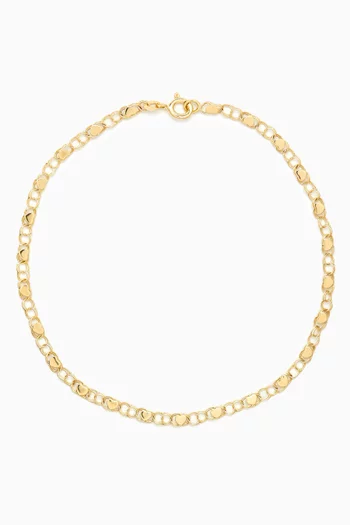 Chained to my Heart Anklet in 10kt Yellow Gold