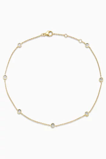 Diamonds By The Dozen Anklet in 10kt Yellow Gold
