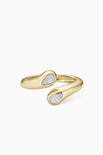 Perfect Pear Diamond Hug Ring in 10kt Yellow Gold