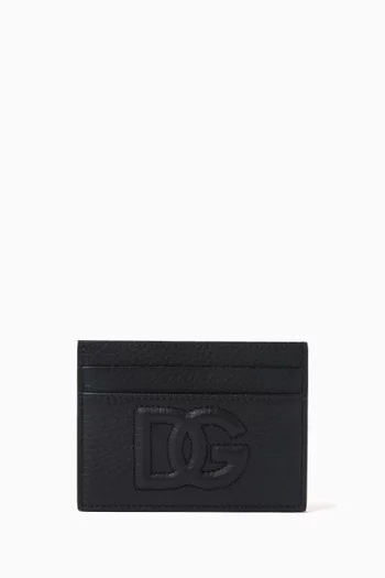 Logo-embossed Card Holder in Leather