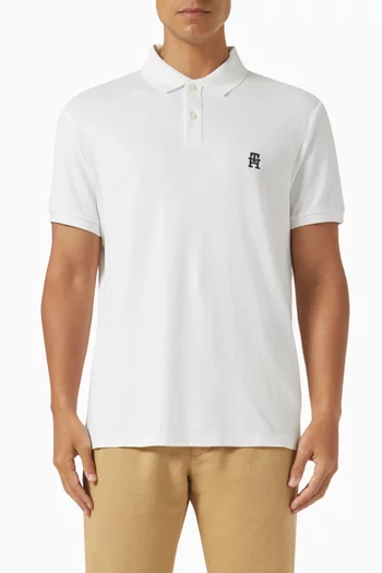 Monogram Embroidery Polo Shirt in Cotton
