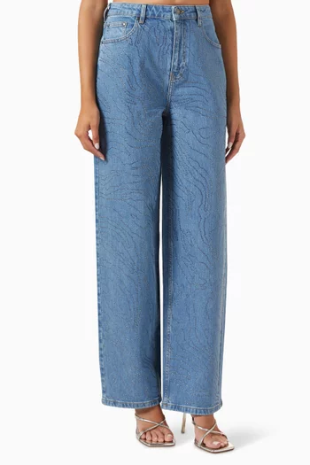 Dixie Rhinestone Jeans in Denim