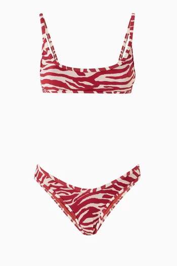 Zebra-print Bikini Set in Lycra