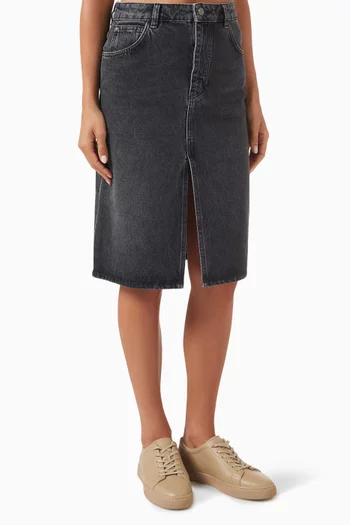 Midi Skirt in Organic Cotton-denim