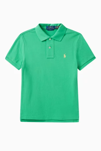 Slim Fit Logo Polo Shirt in Cotton
