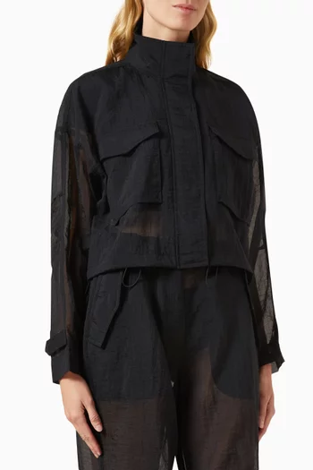 Shiloh Cropped Surplus Jacket in Sheer-cotton