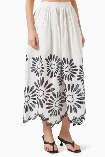 Annisa Petal Midi Skirt in Linen-blend