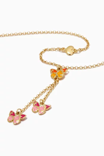 Little Princess Butterfly Lariat Necklace in 18kt Gold-plated Sterling Silver