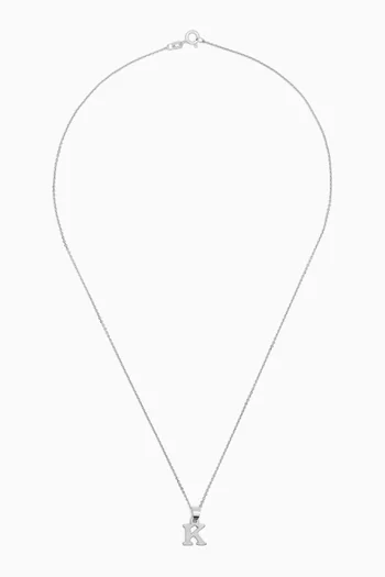 Initials 'K' Necklace in Sterling Silver