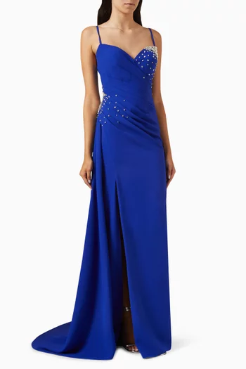 Michelle Crystal-embellished Maxi Dress in Crepe