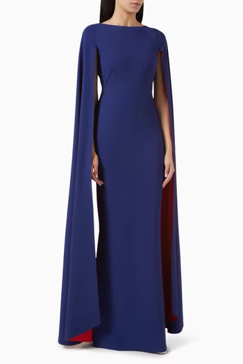 Elongated-sleeve Maxi Dress in Jersey