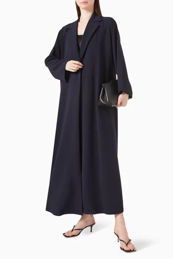 Collared Abaya in Polycrepe