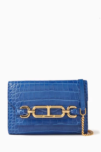 Mini Whitney Shoulder Bag in Printed-Croc Leather