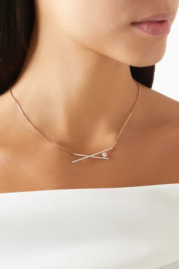 Criss Cross Diamond Pendant in 18kt Rose Gold