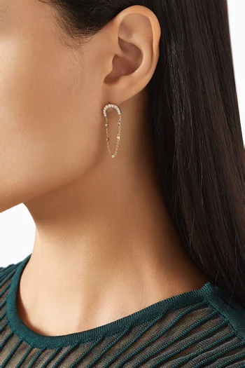 Diamond Chain Drop Earrings in 18kt Yellow Gold