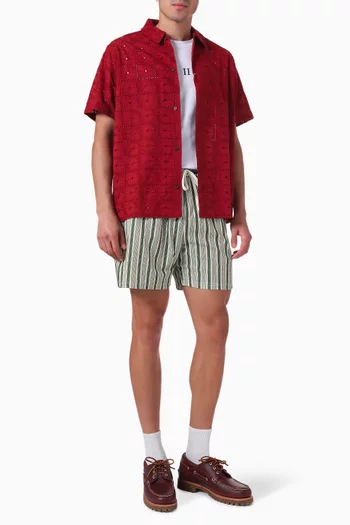 Stan Striped Swim Shorts in Seersucker