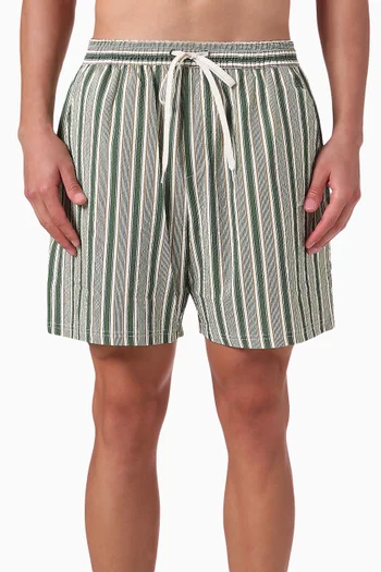Stan Striped Swim Shorts in Seersucker