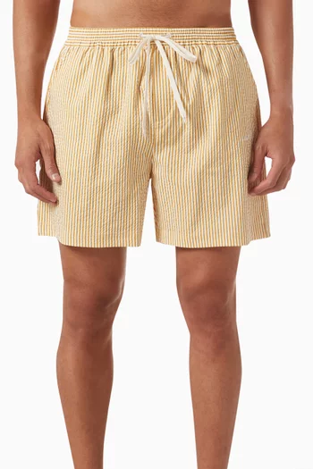 Stan Striped Swim Shorts in Seersucker