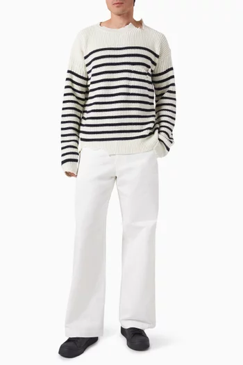 Flared Pants in Bio Cotton Gabardine