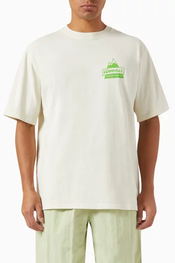 تي شيرت بشعار الماركة بتصميم قمة جبل قطن جيرسيه عضوي